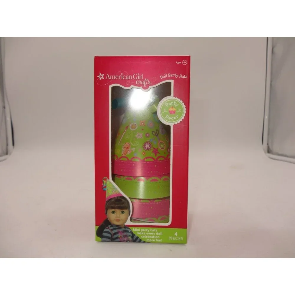 American Girl Crafts 18” Doll Size Party Hats Set Of 4 Party Decor New in the Bo